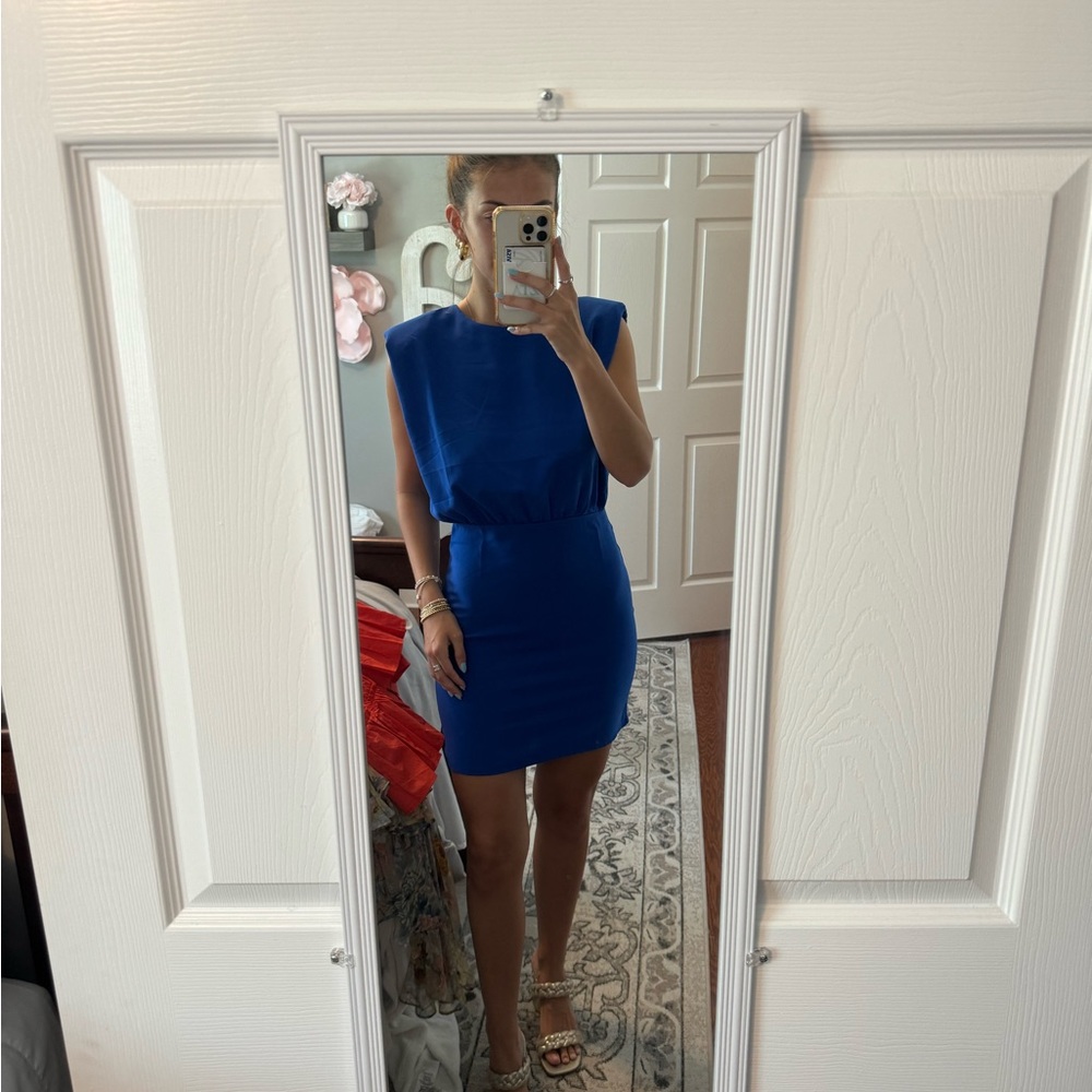 TCEC Blue Sheath Mini Dress for Cocktail